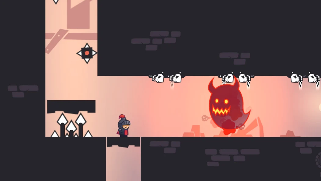 Knight facing a fiery monster in Tricky Castle